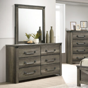 6-Drawer Dresser, Rustic Gray