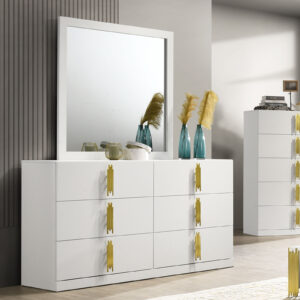 Dresser, White/Gold