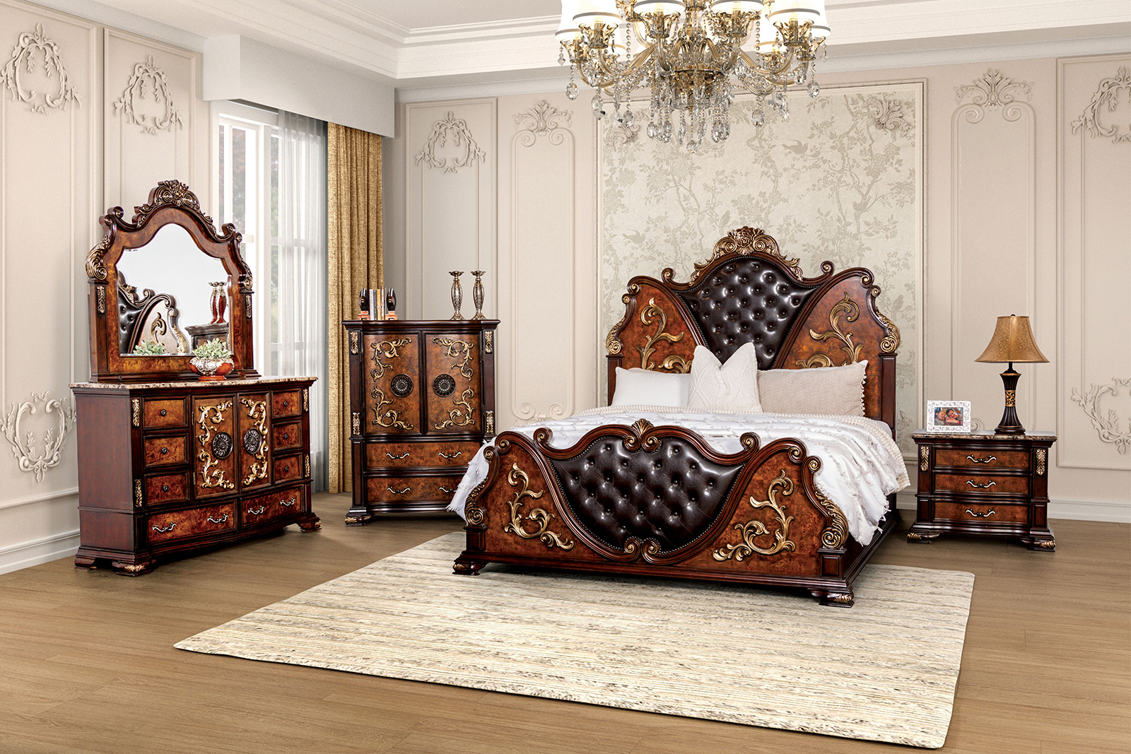 4 Pc. Queen Bedroom Set w/ Chest