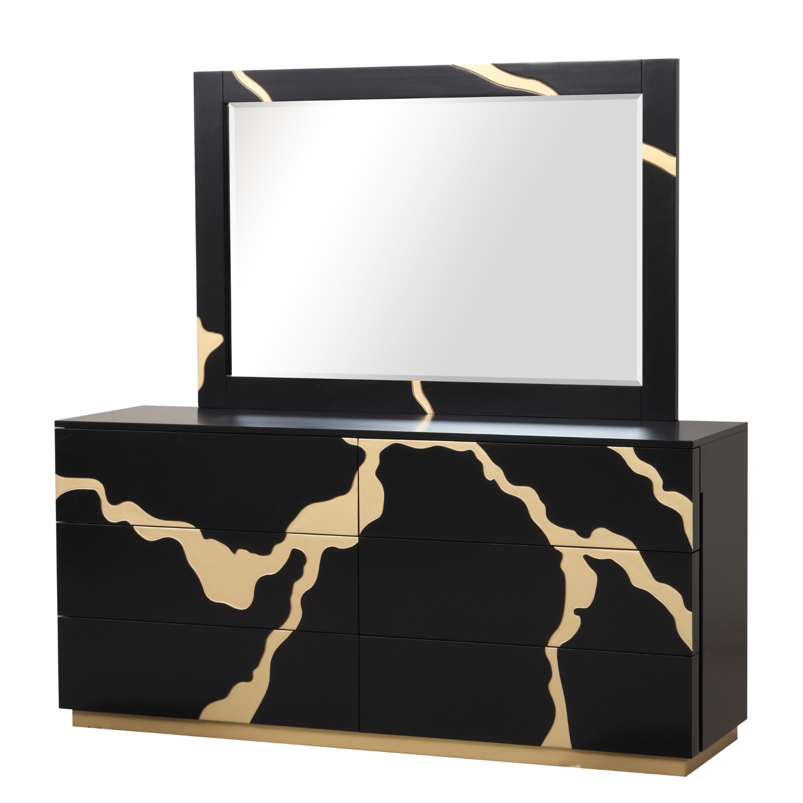 Queen Headboard w/ Gold-Trim Pattern