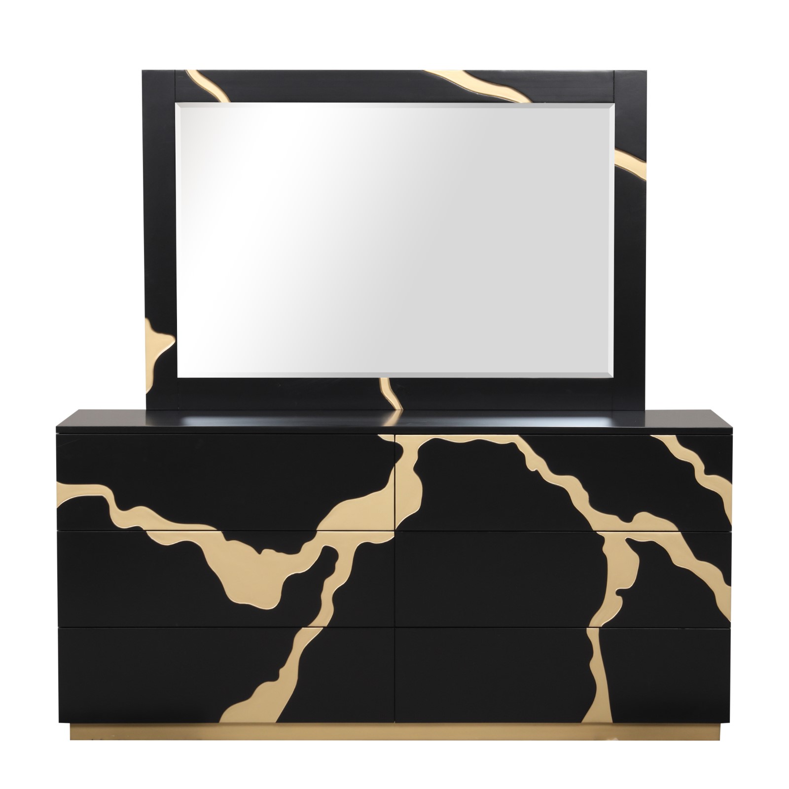 Queen Headboard w/ Gold-Trim Pattern