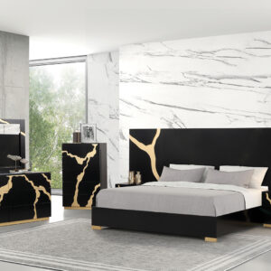 Extended Wall Bed Panel, Black/Gold