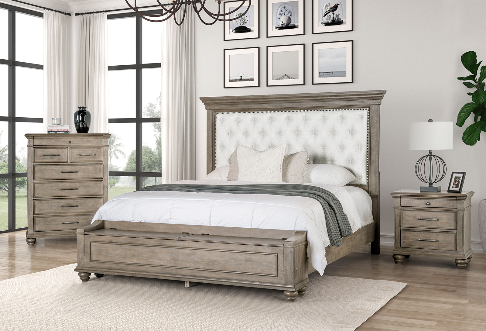 Queen Panel Bed Storage Fb (K/D Leg)