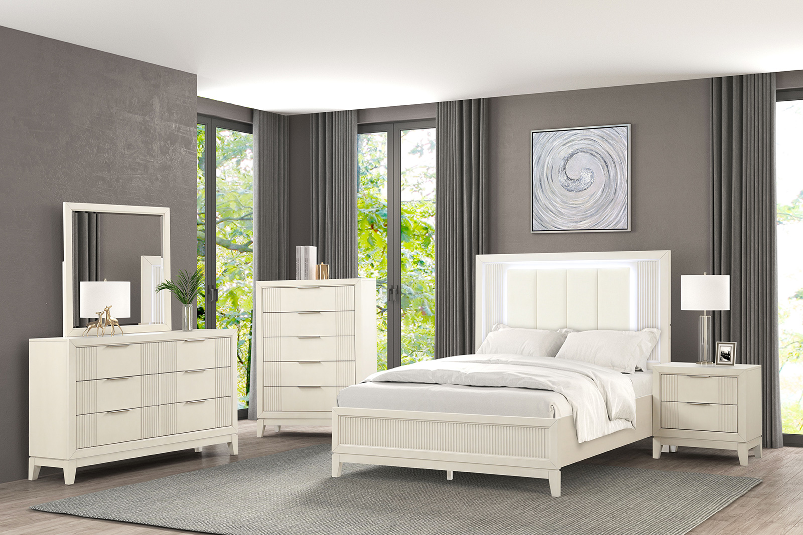 4 Pc. Queen Bedroom Set w/ 2NS