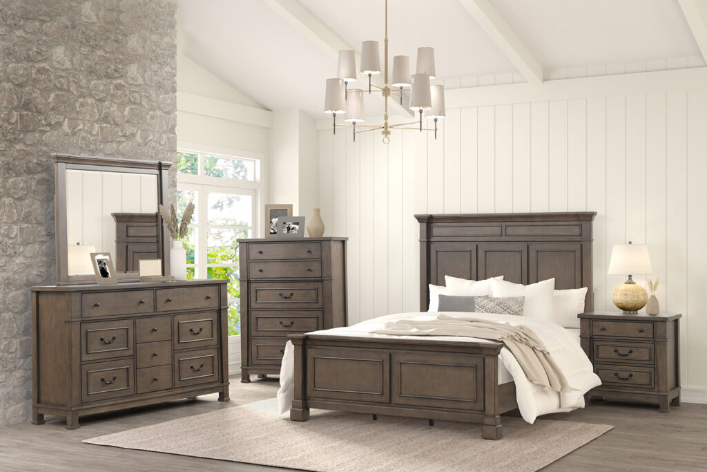 Huddersfield E.King Bed, Dark Walnut