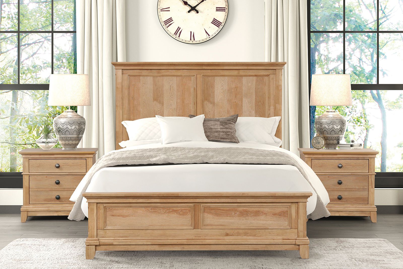 Twin Bed, Natural Oak