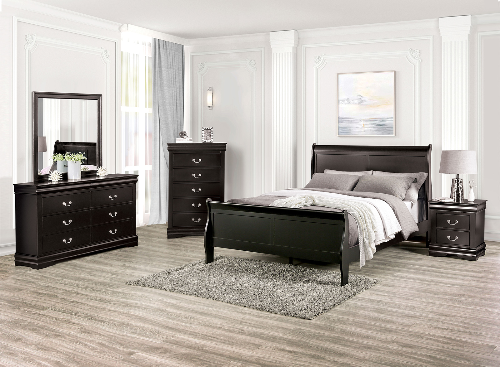 Full HB, FB, 4 Pc. Slats Supports, Black