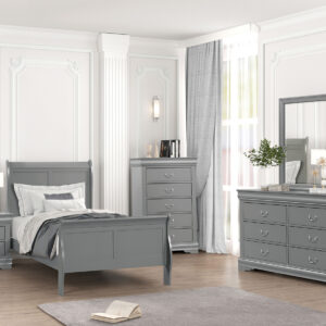 Twin Bed, Gray
