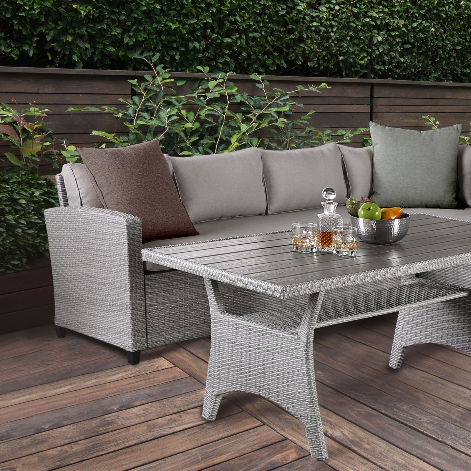Outdoor Dining 1 Arm Sofa, Gray (2 of 3)