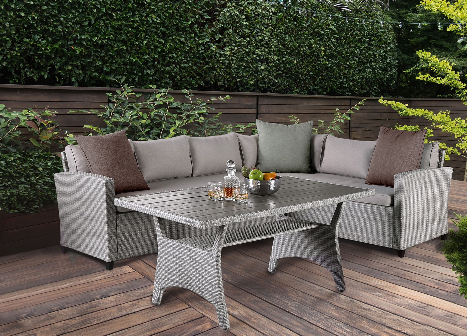 Outdoor Dining 1 Arm Sofa, Gray (2 of 3)