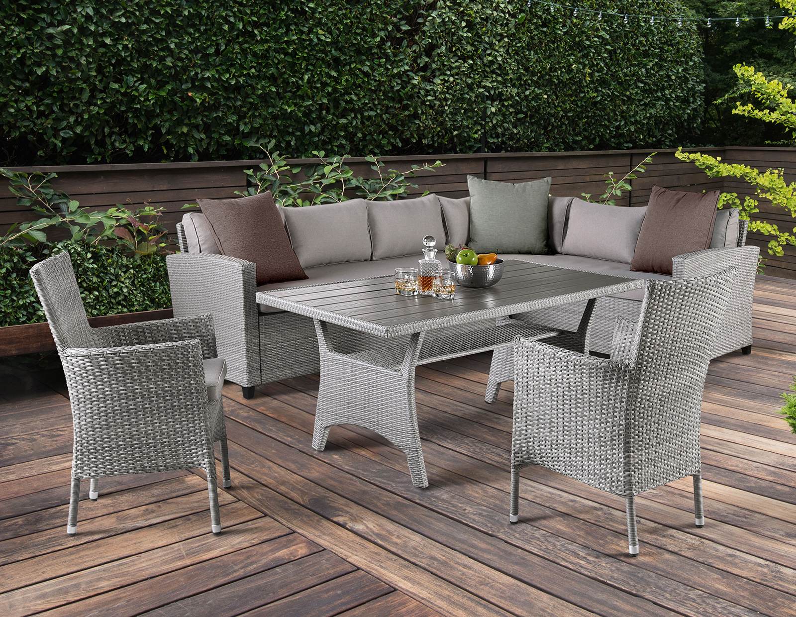 Outdoor Dining 1 Arm Sofa, Gray (2 of 3)
