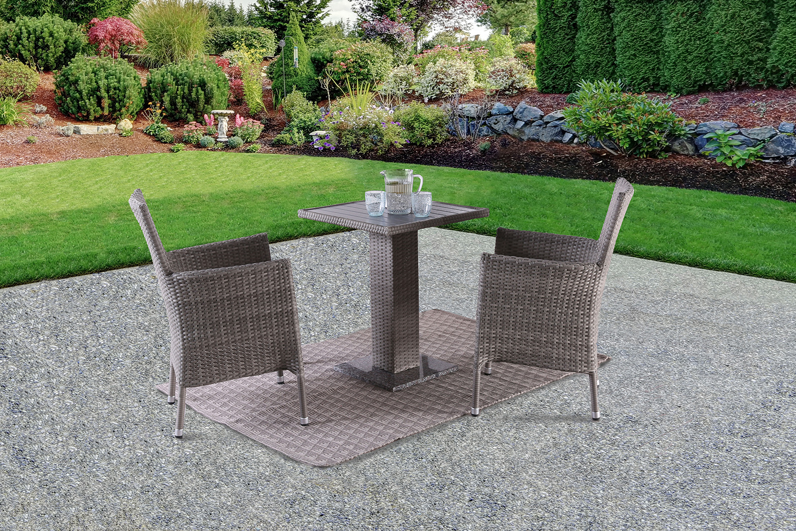 Outdoor Bistro Dining Table, Gray (Box 2 of 2)