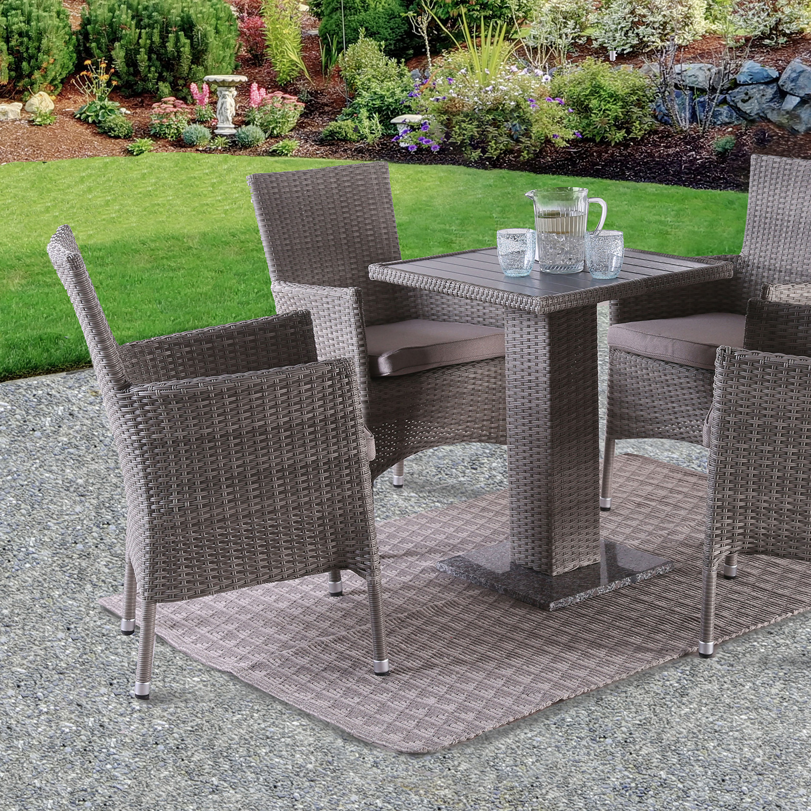 Outdoor Bistro Dining Table, Gray (Box 2 of 2)