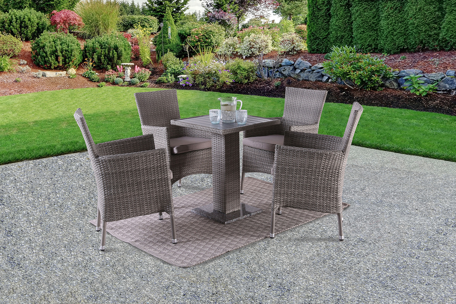 Outdoor Bistro Dining Table, Gray (Box 2 of 2)