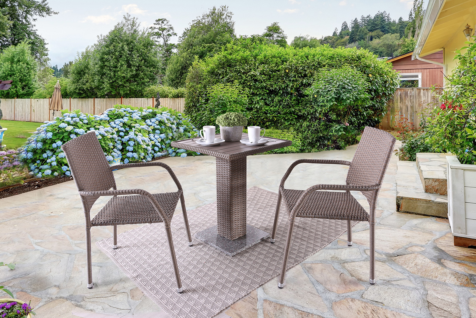 Outdoor Bistro Dining Table, Natural (Box 1 of 2)