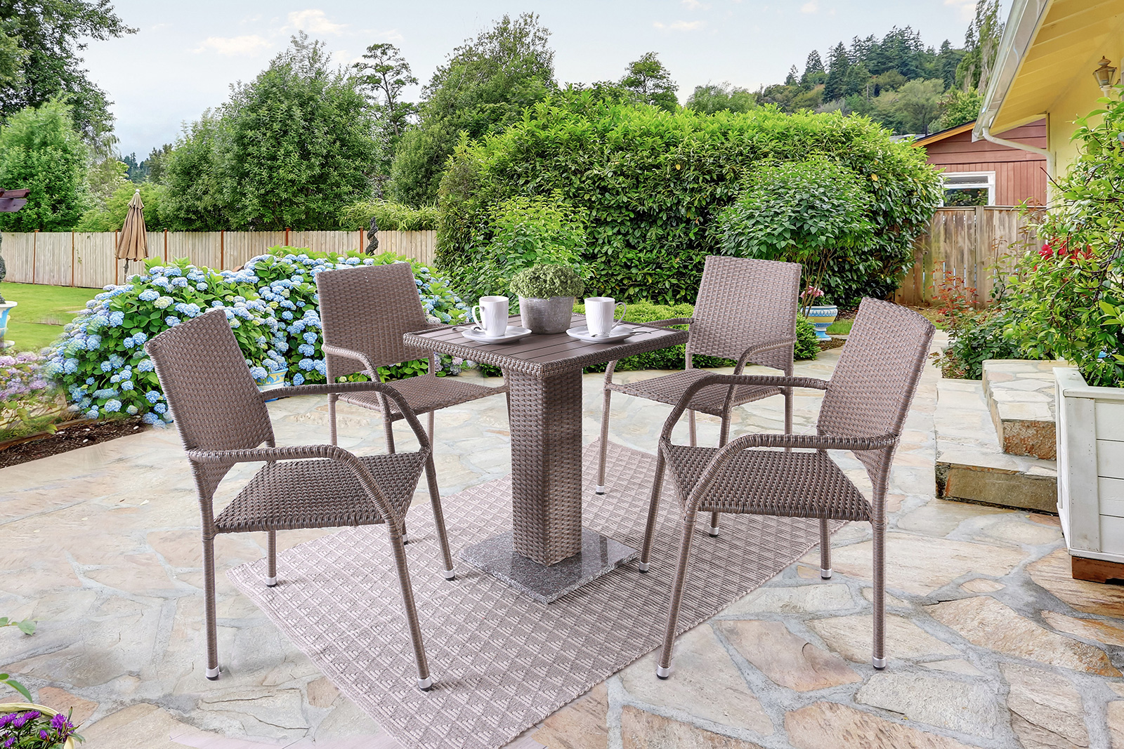 Outdoor Bistro Dining Table, Natural (Box 1 of 2)