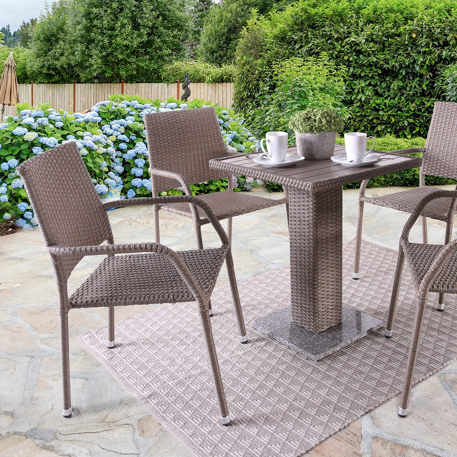 Outdoor Bistro Dining Table, Natural (Box 1 of 2)