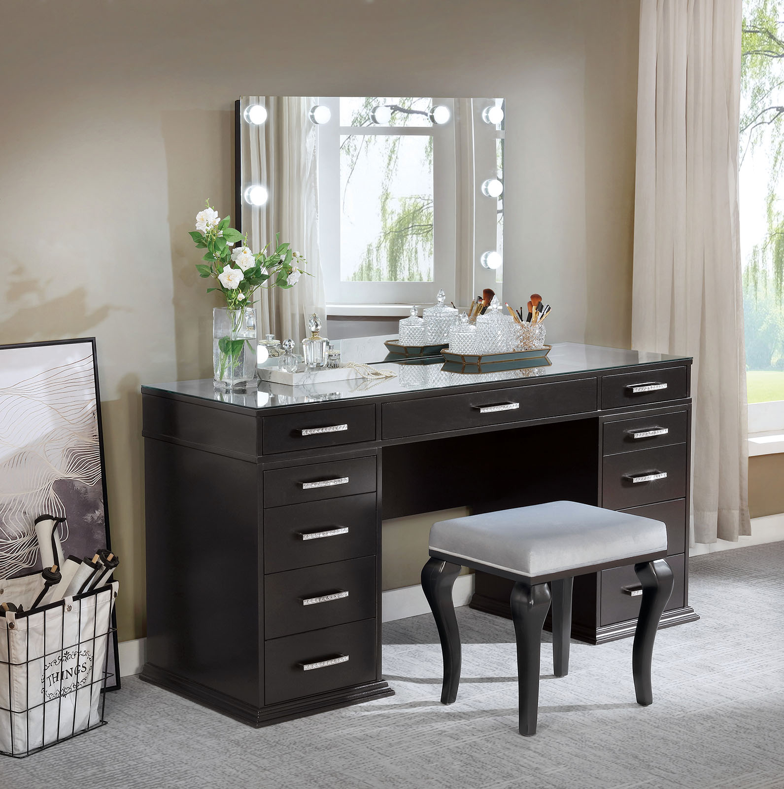 Vanity Set - Vanity Table & Stool