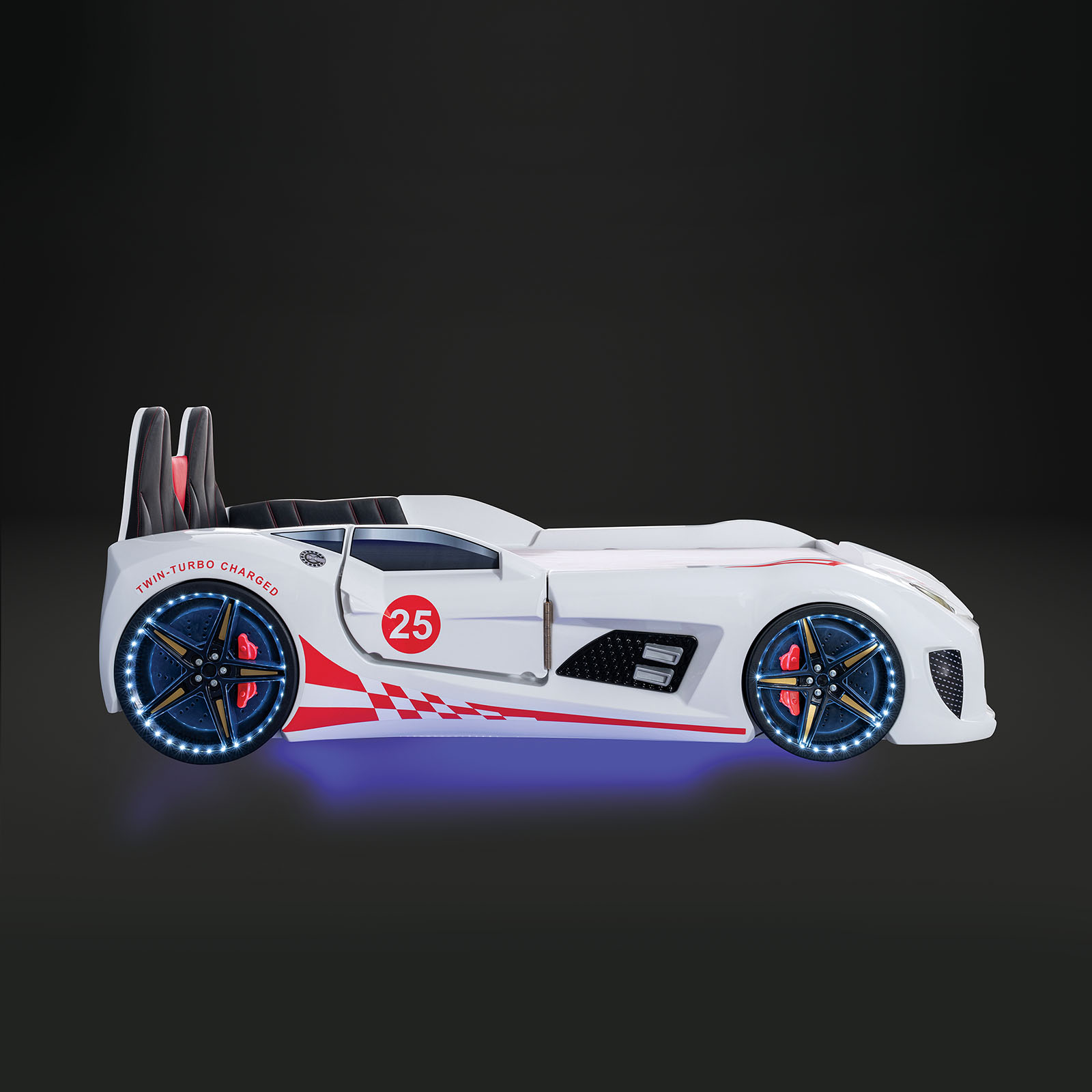 Twin Car Bed, White