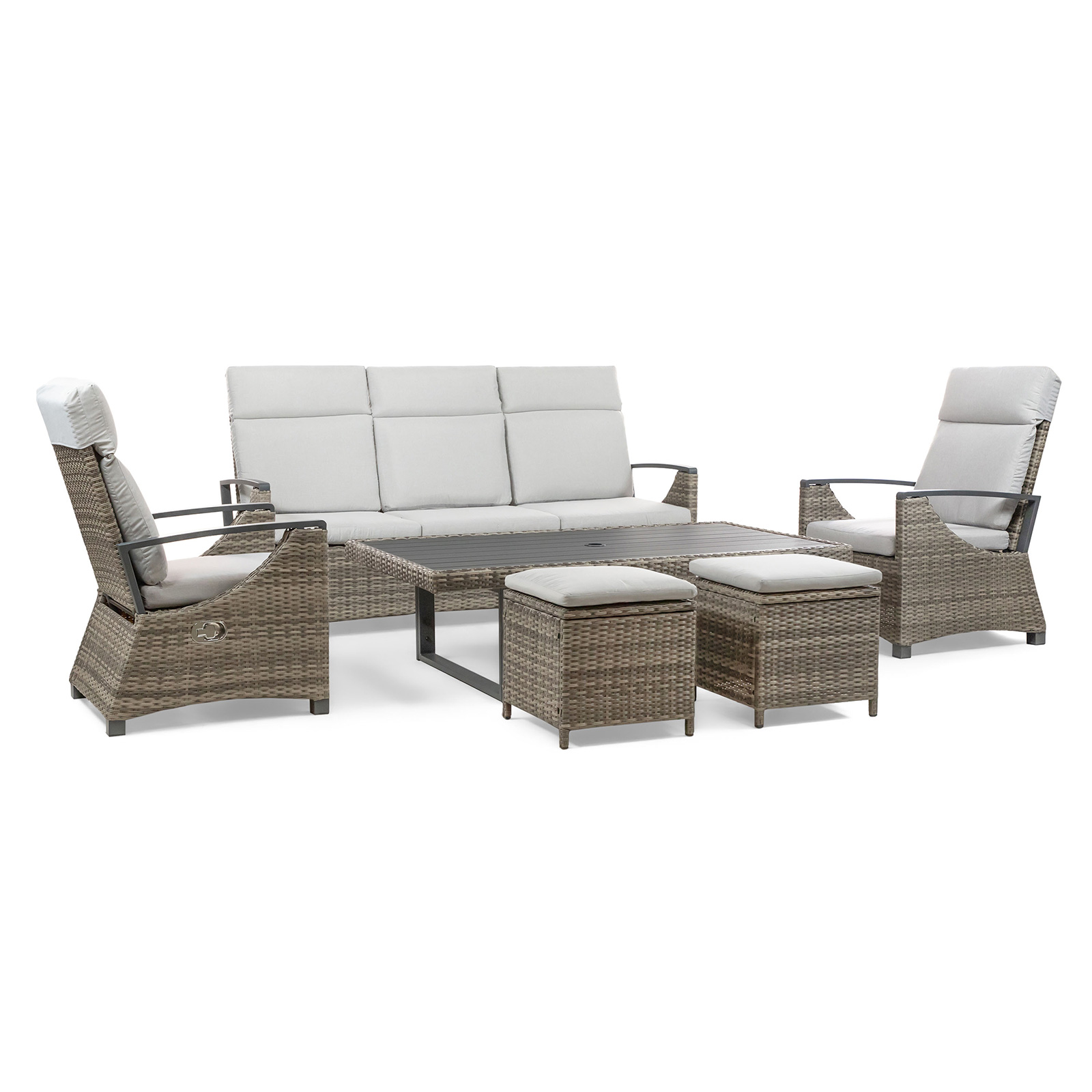 5 Pc. Patio Set w/ 2 Ottomans