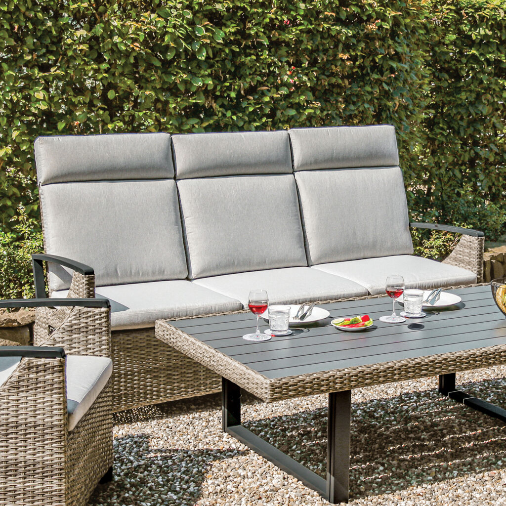 Antigua Sofa, Gun Metal/Brown/Gray
