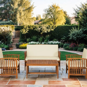 Table + Loveseat, Beige/Natural