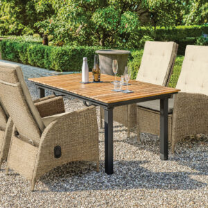6 Pc. Patio Dining Set w/ 2 Ottomans