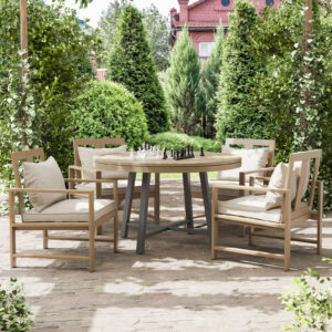 4 Pc. Game Table Set w/ 4 Arm Chairs