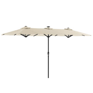 Rectangular Market Umbrella, Canvas Stone