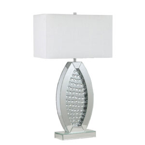 Table Lamp, Silver/White