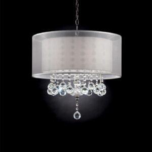 19"H Ceiling Lamp, Hanging Crystal