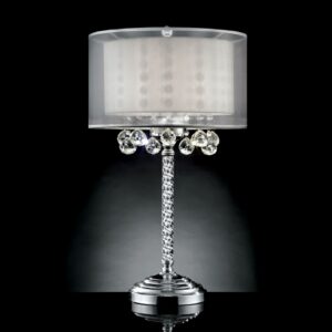 30"H Table Lamp, Hanging Crystal