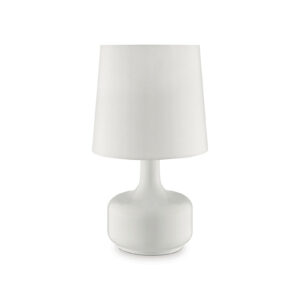 17"H Glossy White Table Lamp