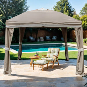 Outdoor Pop-Up Canopy 10' X 10', Beige