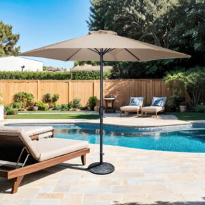 9' Outdoor Umbrella, Tan