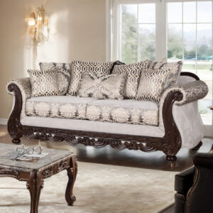 Sofa, Beige/Dark Cherry