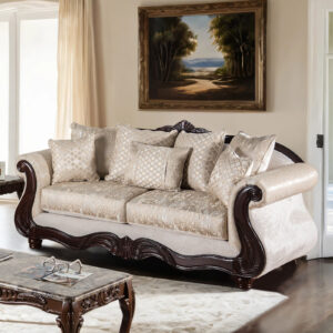 Sofa, Beige/Dark Cherry