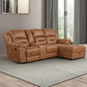 Sectional, Saddle Brown