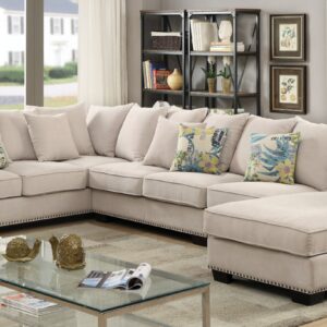 Sectional + Chair, Beige