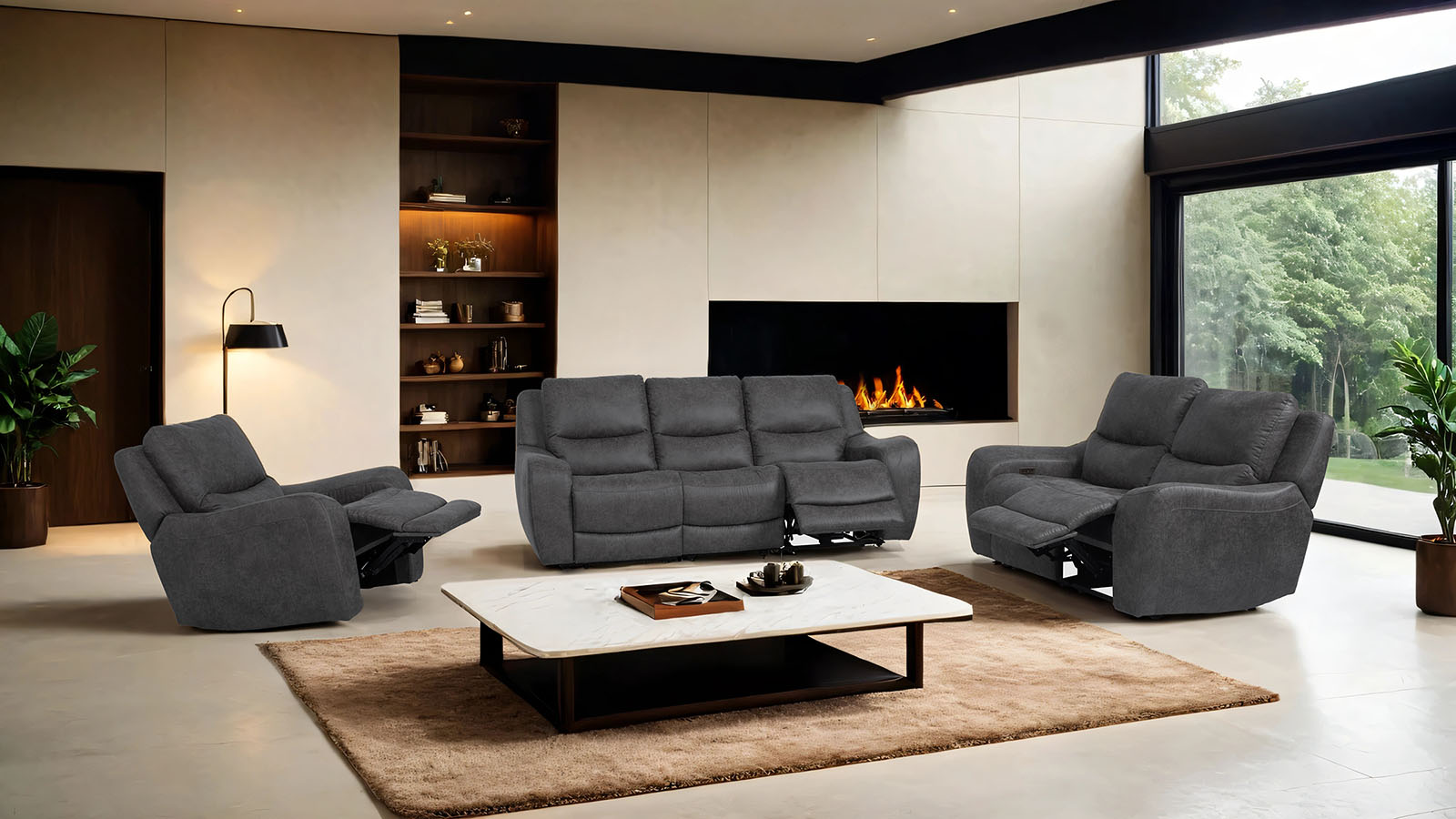 Power Loveseat, Dark Gray
