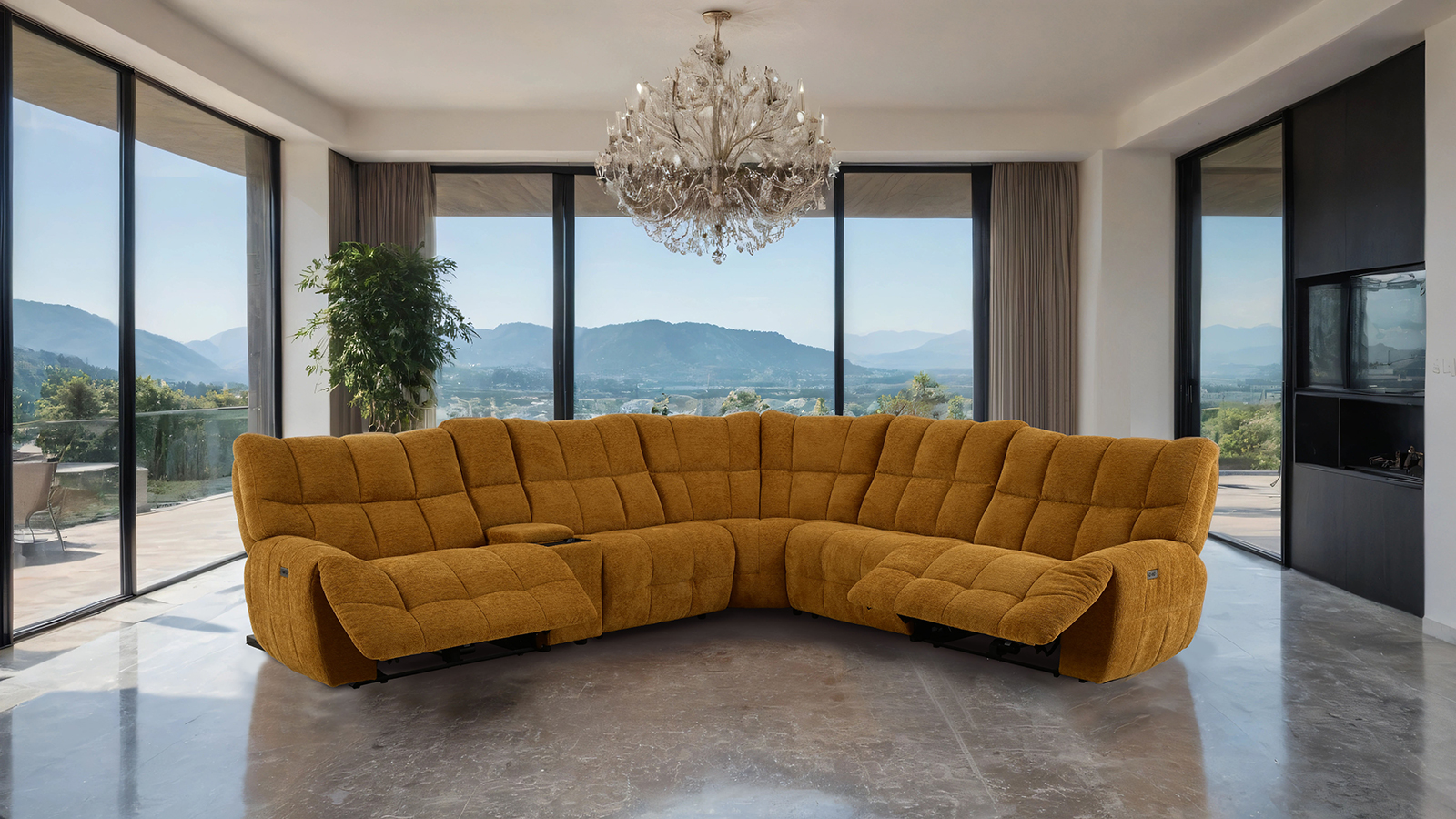Power Sectional, Butterscotch