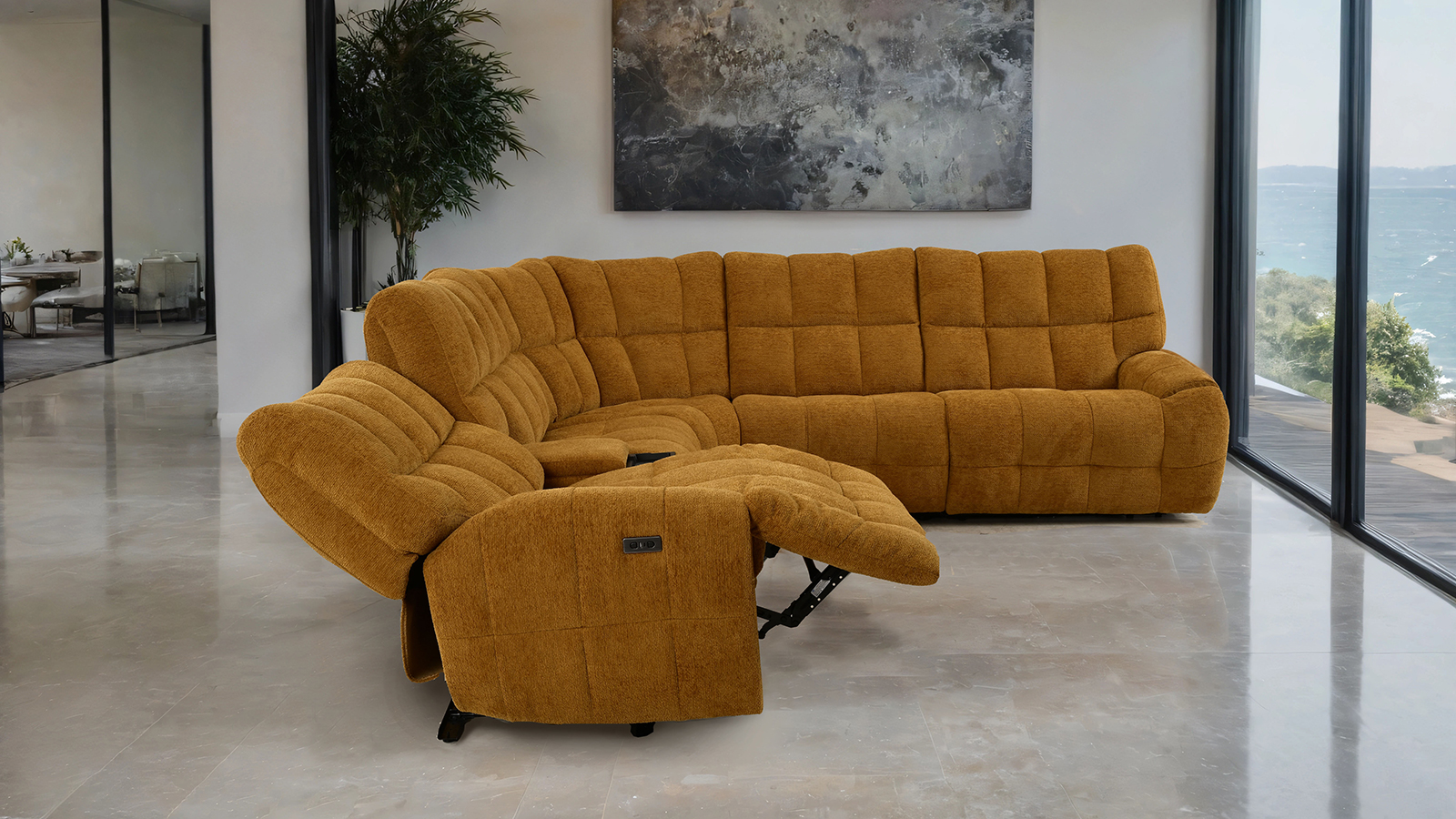 Power Sectional, Butterscotch