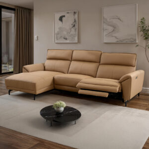 Power Sectional, Left Chaise, Light Brown