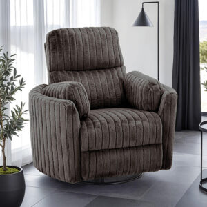 Power Glider Recliner w/ Swivel, Chocolate Brown