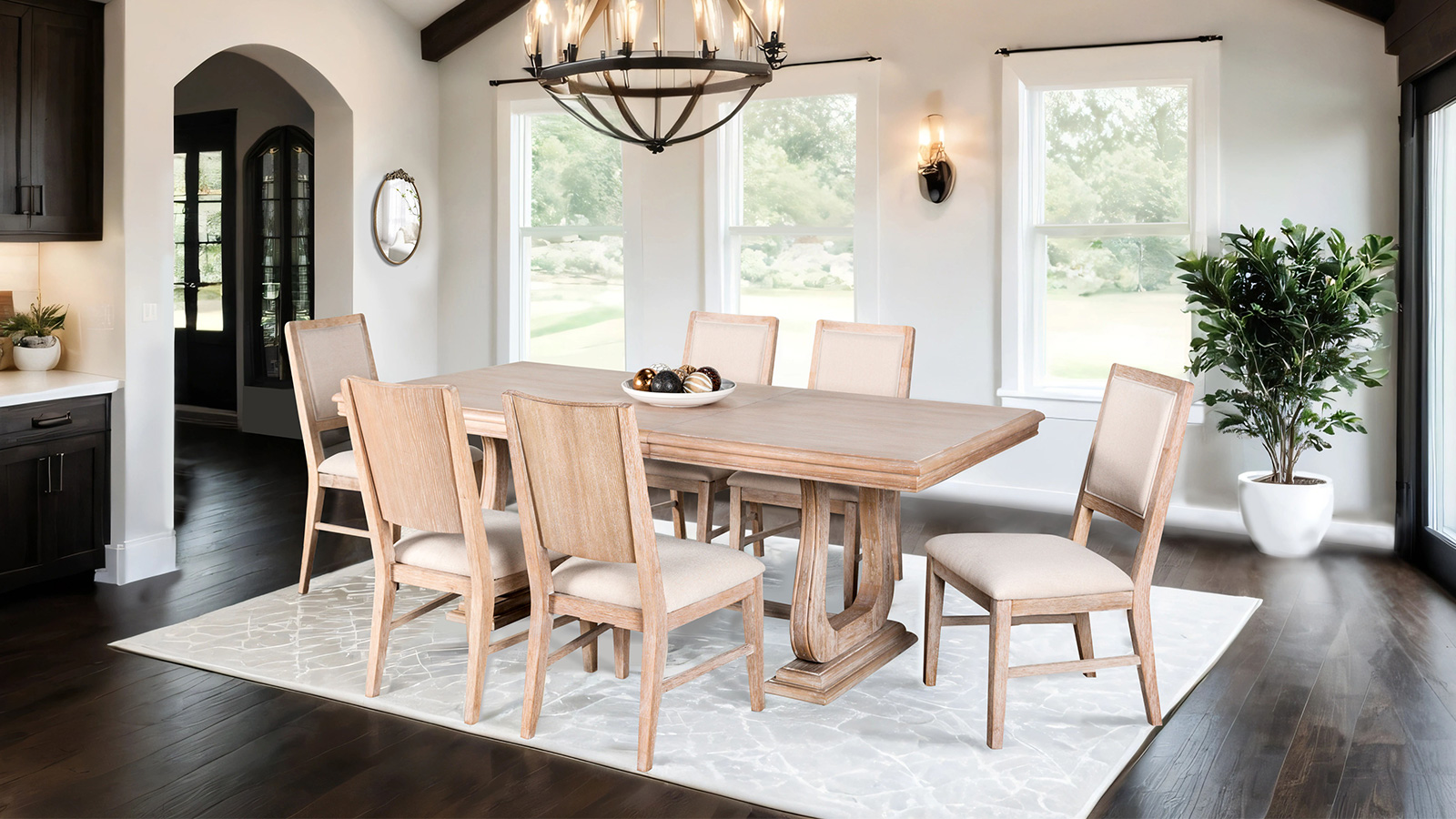 Dining Table, Distressed Natural