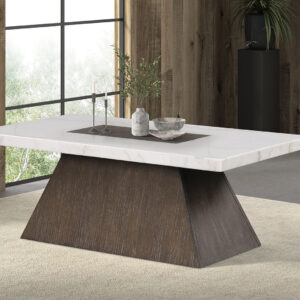 Square Coffee Table, Dark Walnut/White