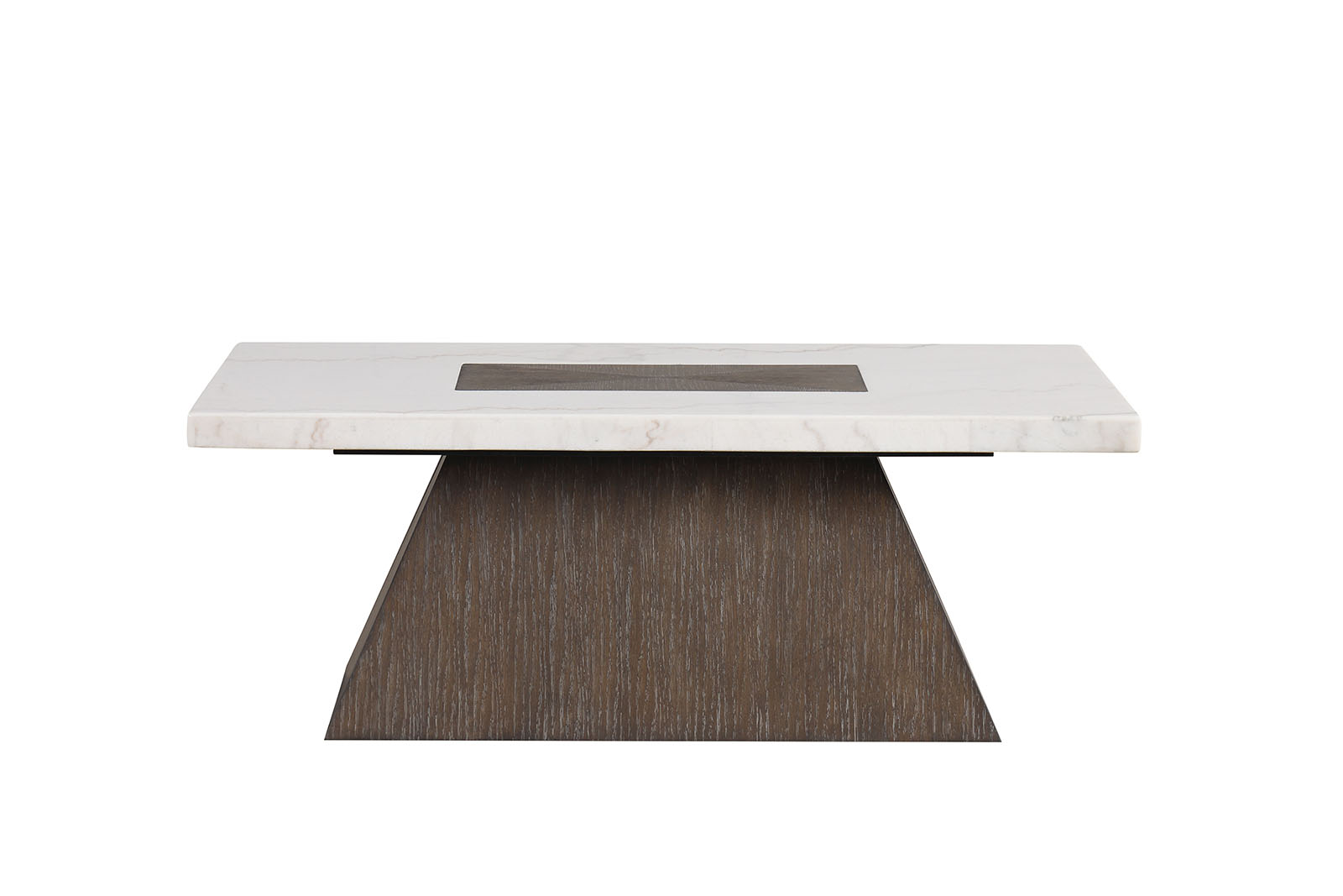 Square Coffee Table, Dark Walnut/White