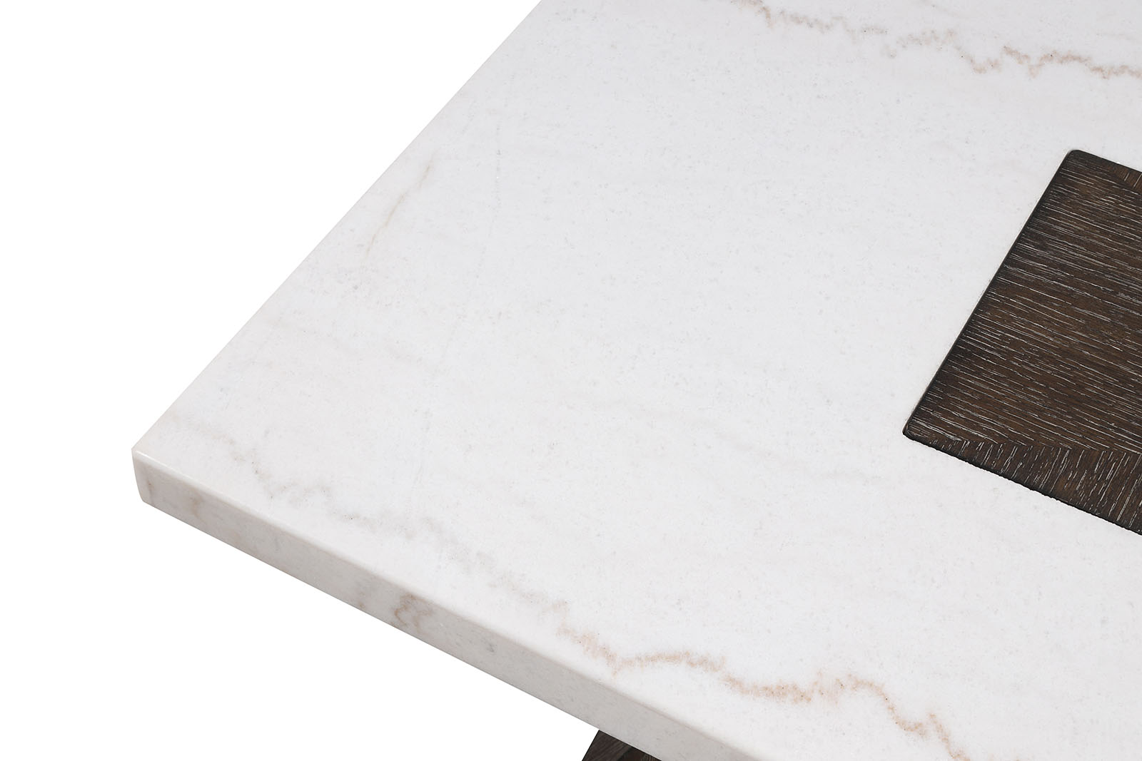 Square Coffee Table, Dark Walnut/White