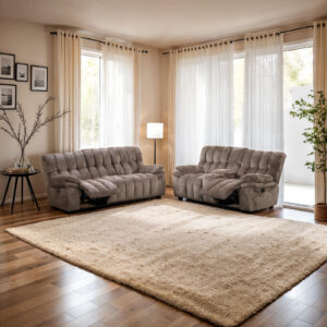 Manual Loveseat w/ Console, Dark Brown