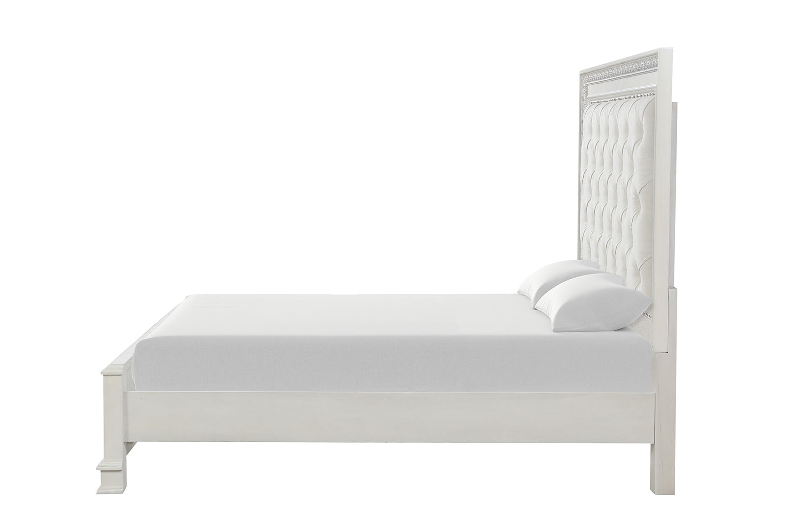 E.King Uph Bed, Creamy White